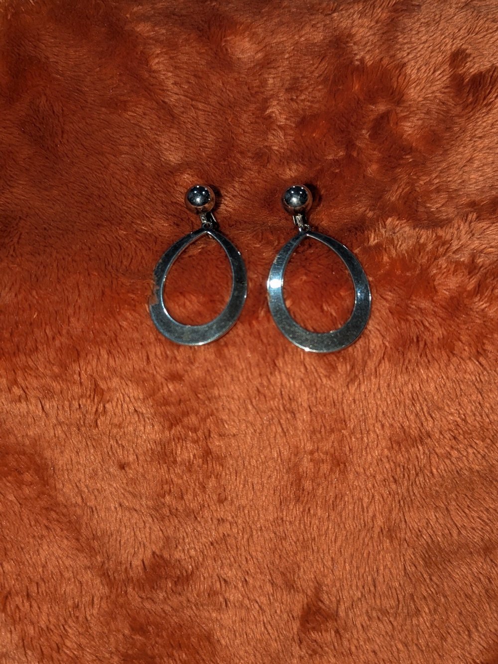 Silver Teardrop Hoop Drop Earrings - Women Jewelry